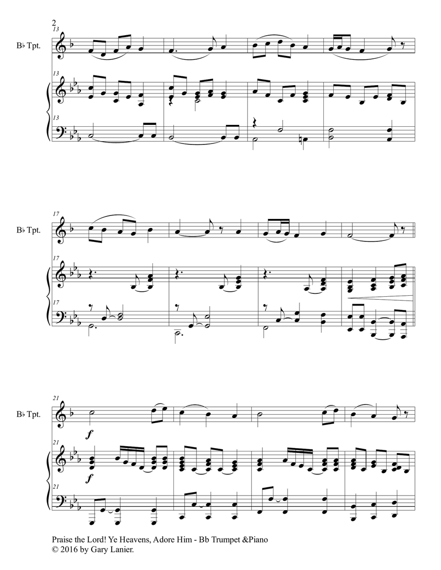3 Hymns of Praise & Encouragement (Duets for Bb Trumpet and Piano) 3 Hymns of Praise & Encouragement (Duets for Bb Trumpet and Piano) Trumpet Duet scores gallery preview page 3