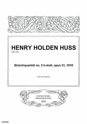 Streichquartett no. 3 h-moll, opus 31, 1918