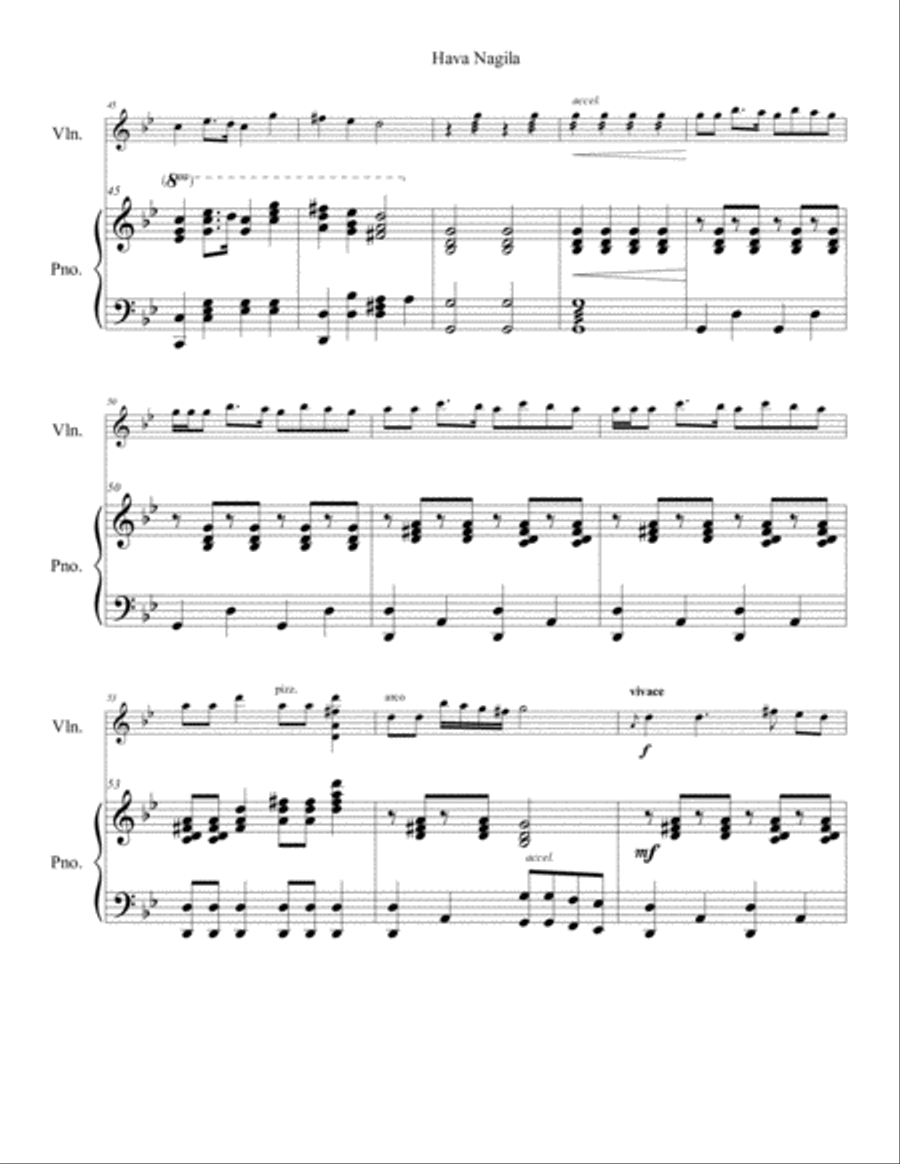 Hava Nagila Violin Solo scores gallery preview page 5
