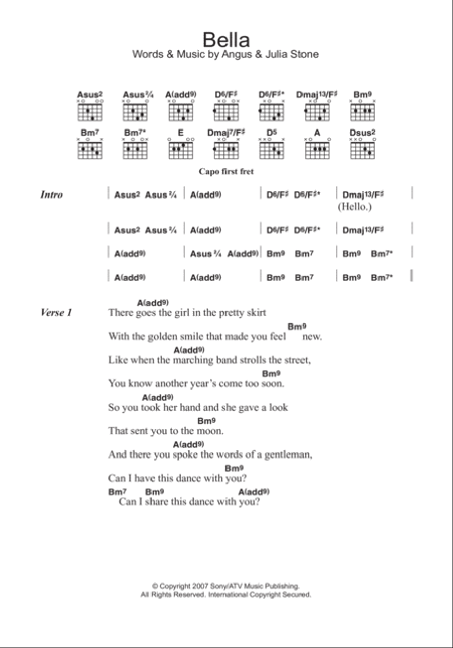 Bella Bella Acoustic Guitar scores gallery preview page 1