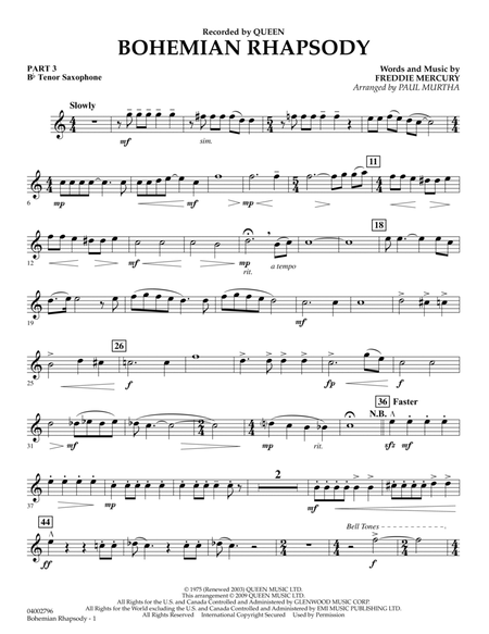 Bohemian Rhapsody - Pt.3 - Bb Tenor Saxophone