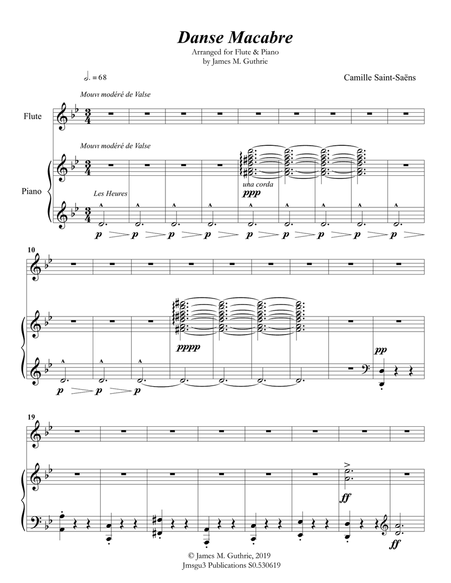 Saint-Saëns: Danse Macabre for Flute & Piano Flute Solo scores gallery preview page 1
