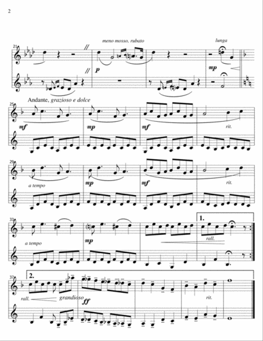 Petofi Elegy-Liszt-english horn-bass clarinet duet Clarinet Duet scores gallery preview page 2