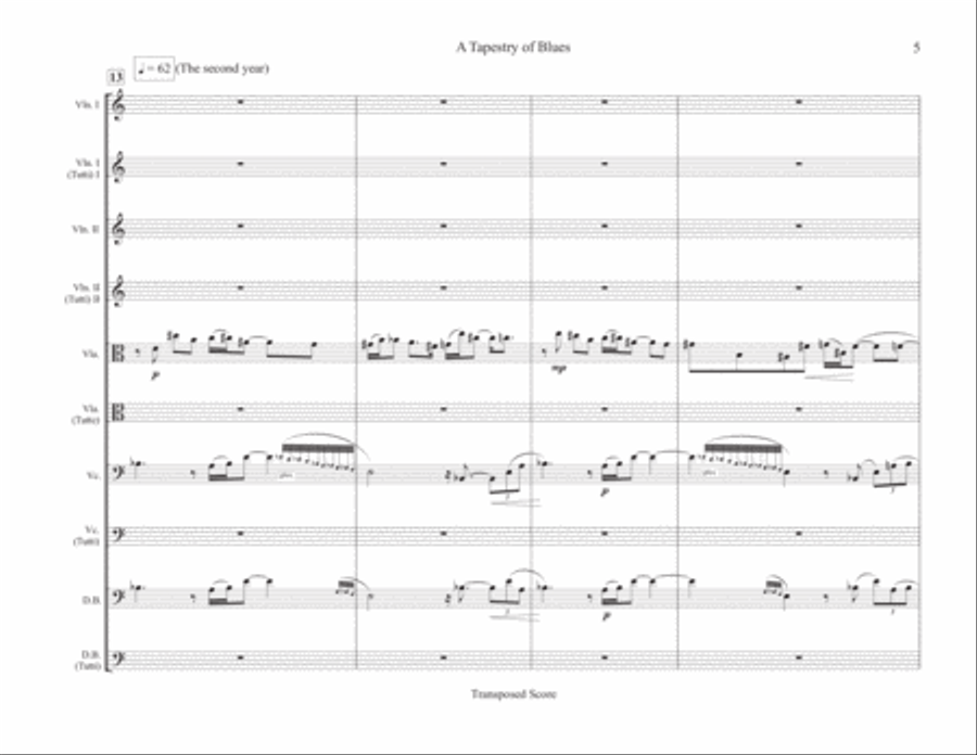 A Tapestry of Blues (score) String Orchestra scores gallery preview page 5