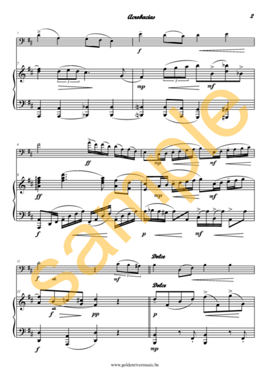 Acrobacias / Acrobatics for cello Clarinet Solo scores gallery preview page 3