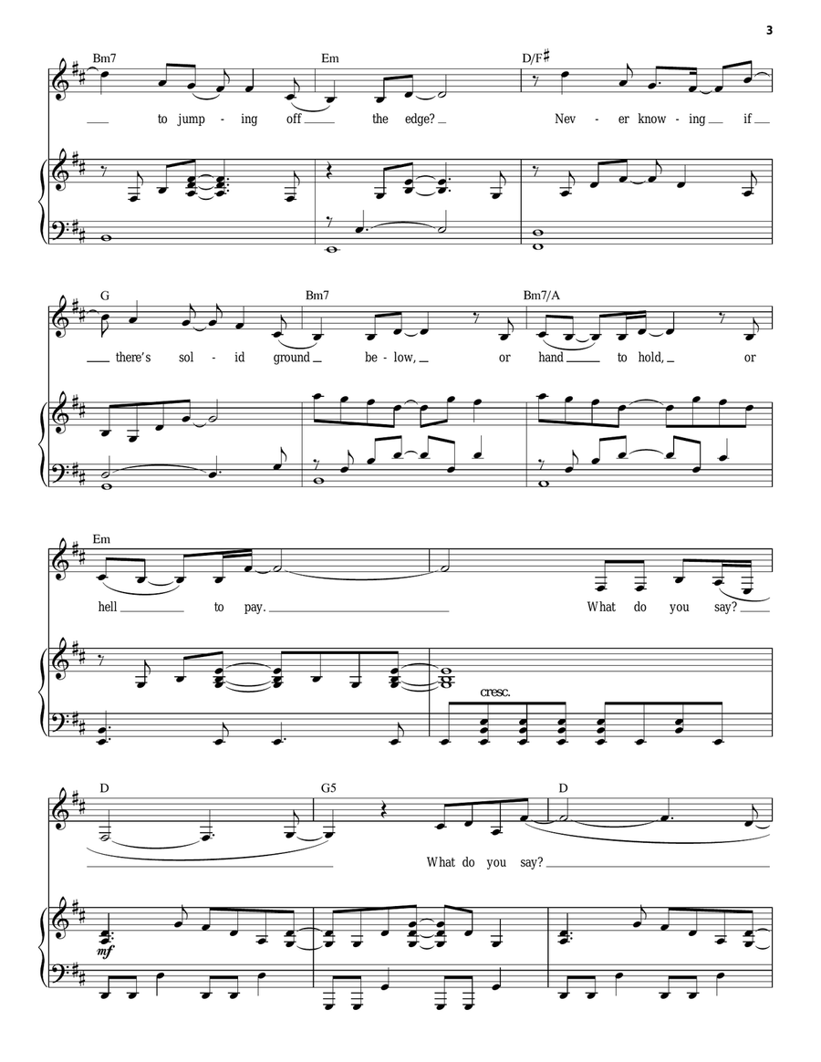 Taking Chances Piano, Vocal scores gallery preview page 3