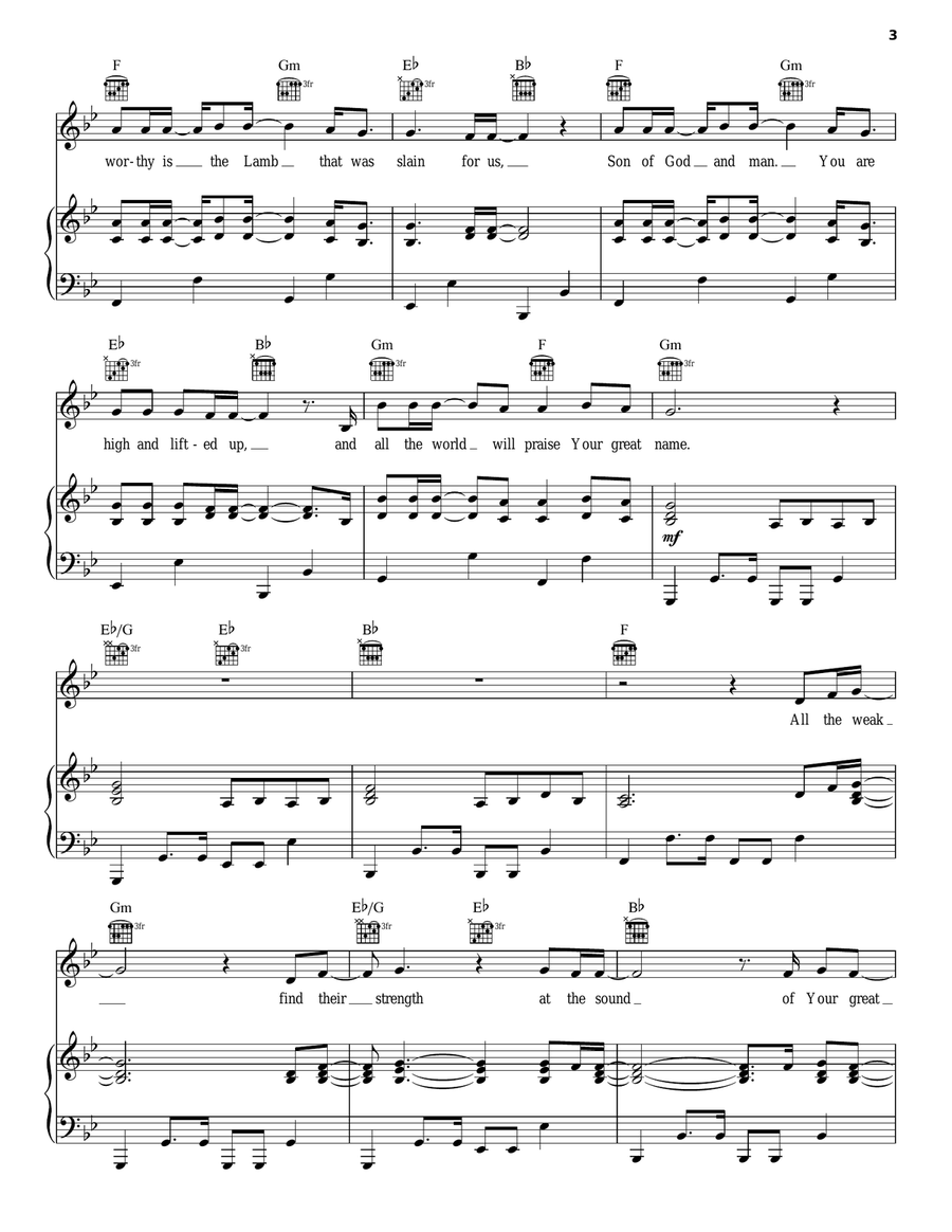 Your Great Name Your Great Name Piano, Vocal, Guitar scores gallery preview page 3