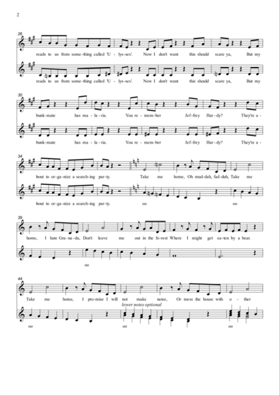 Hello Mudduh, Hello Fadduh! (a Letter From Camp) 2-Part scores gallery preview page 2