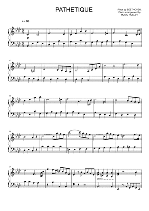 Beethoven - Sonate Op. 13, Pathetique (2nd movement, easy piano sheet)