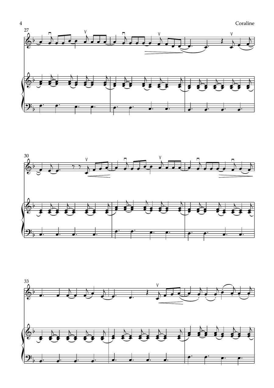 Coraline Violin Solo scores gallery preview page 4
