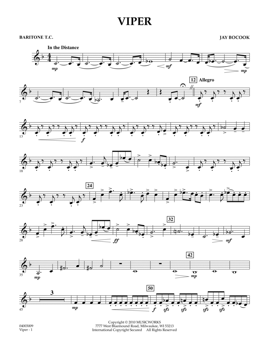 Viper - Baritone T.C. Viper - Baritone T.C. Concert Band scores gallery preview page 1