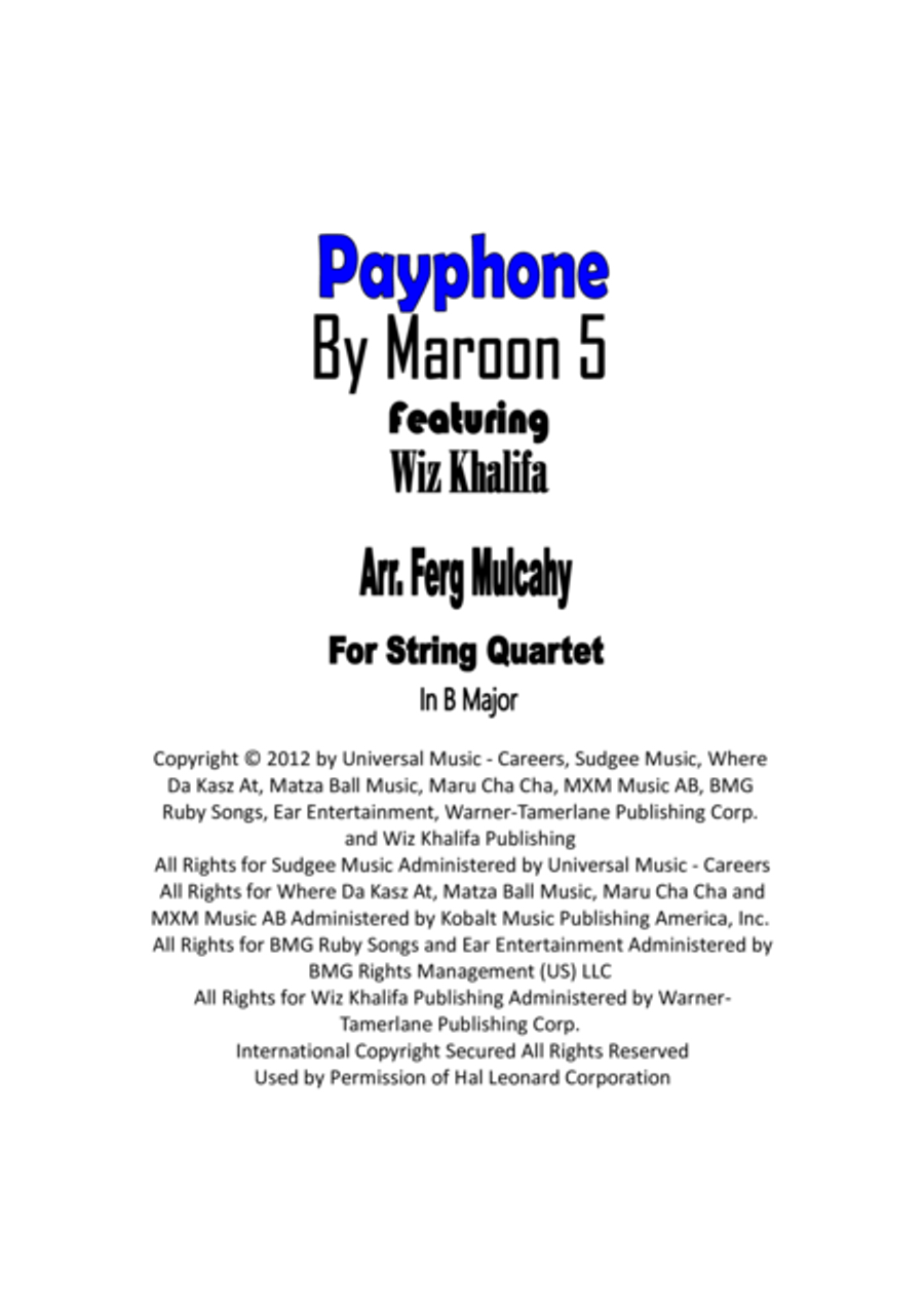 Payphone String Quartet scores gallery preview page 1