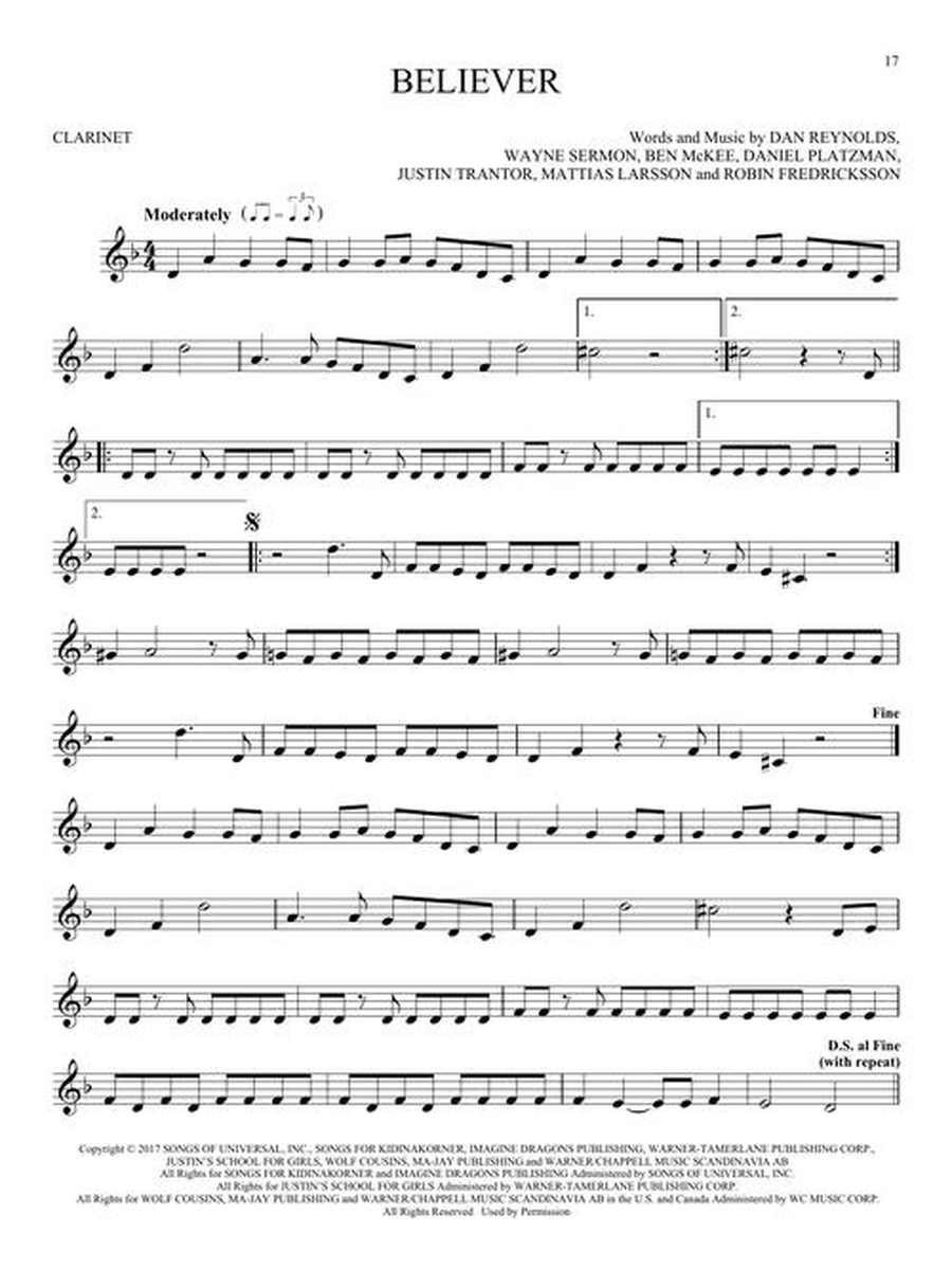 101 Simple Songs Clarinet Solo scores gallery preview page 5