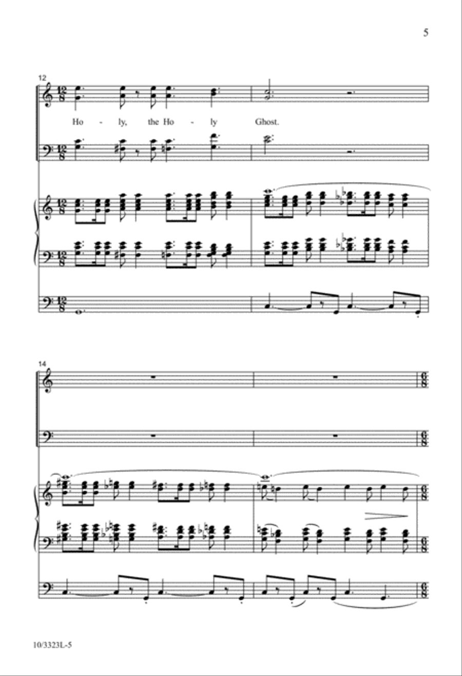 Praise God from Whom All Blessings Flow 4-Part scores gallery preview page 5