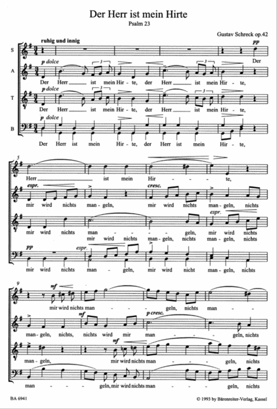 Lied-Motetten und Psalmen für gemischten Chor a cappella 4-Part scores gallery preview page 2