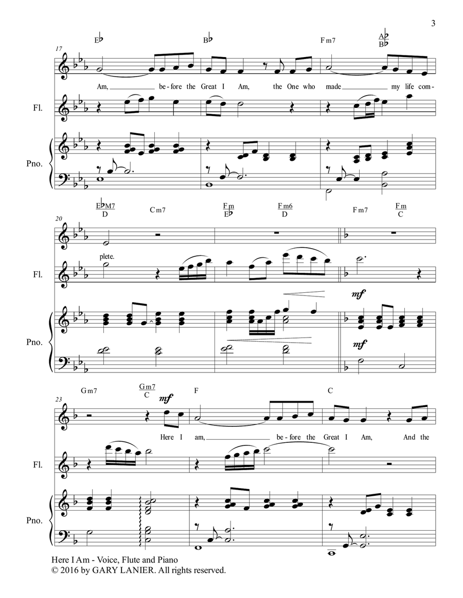 WORSHIP WITH GARY LANIER, Set 1 (Voice, Flute & Piano) Small Ensemble scores gallery preview page 5