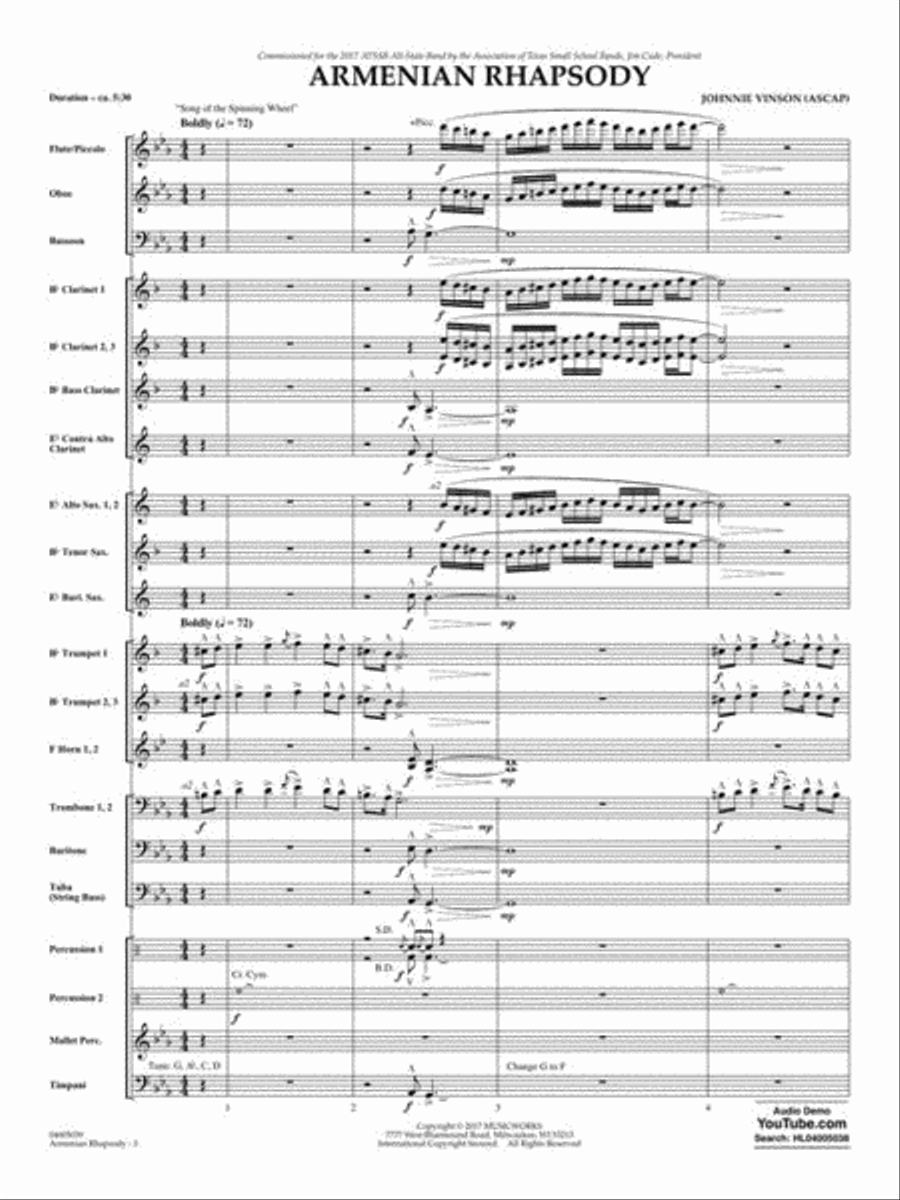 Armenian Rhapsody Concert Band scores gallery preview page 5