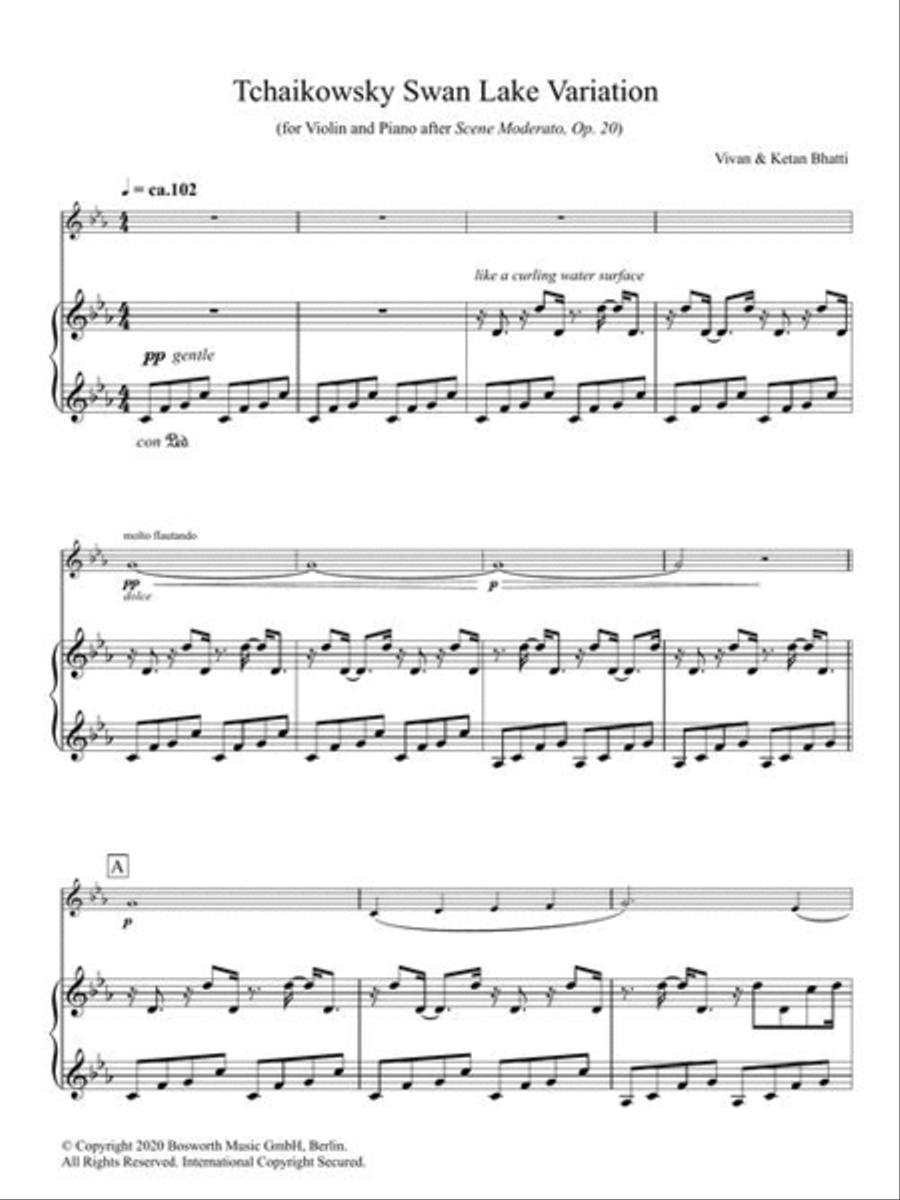 Tchaikovsky Swan Lake Variation (after Scene Moderato, Op. 20) Violin Solo scores gallery preview page 6