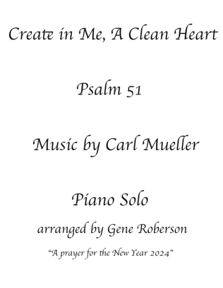 Book cover for Create in Me A New Heart Piano Solo