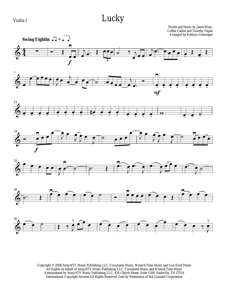 Lucky String Quartet scores gallery preview page 1