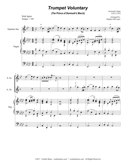 Trumpet Voluntary (Duet for Soprano and Alto Saxophone - Organ Accompaniment) image number null
