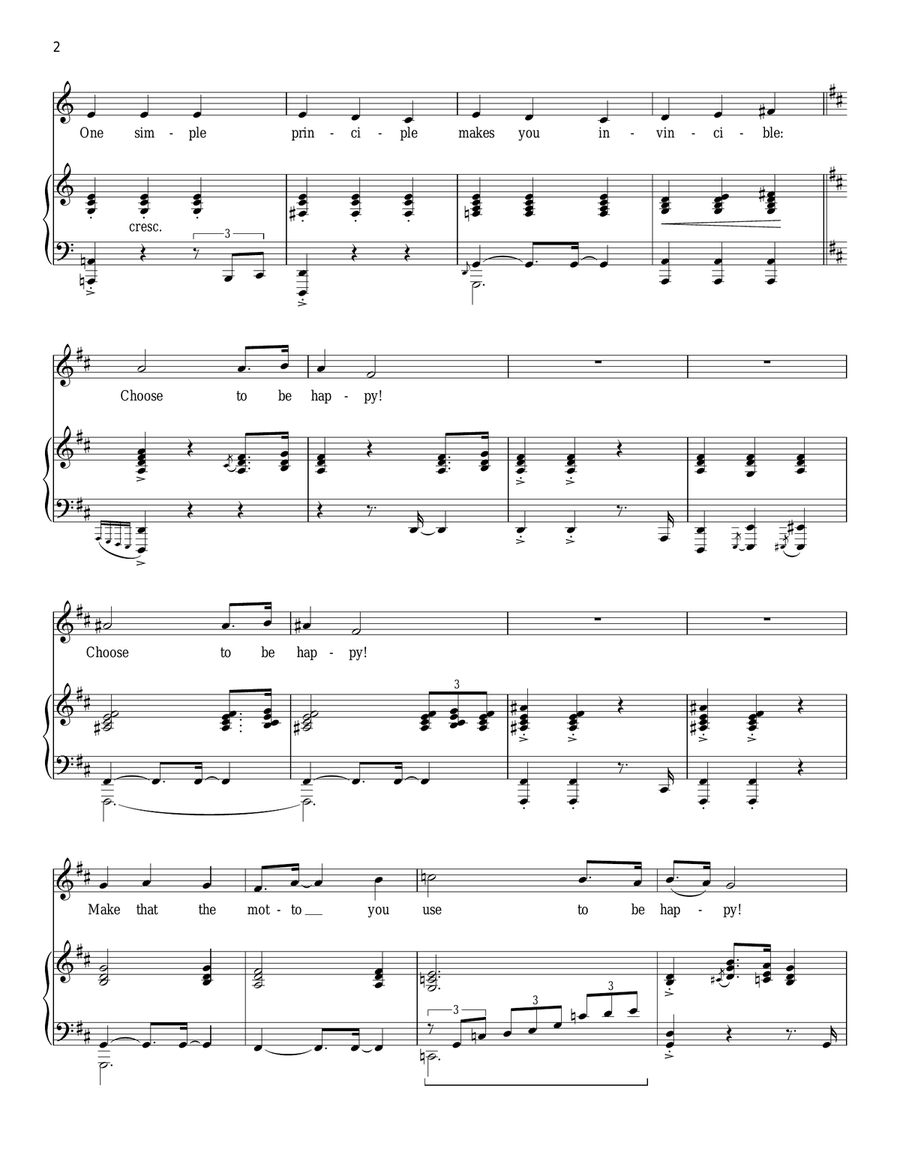 Choose To Be Happy Choose To Be Happy Piano, Vocal scores gallery preview page 2