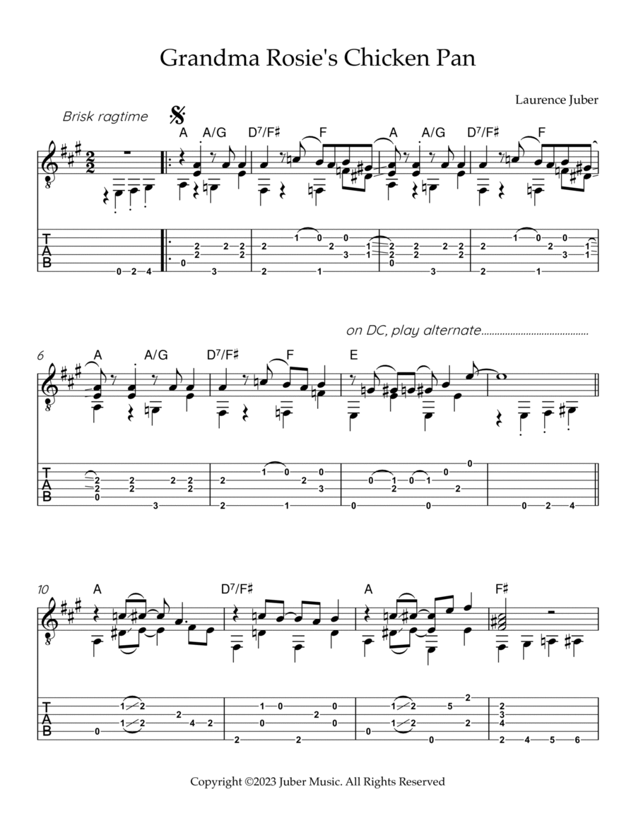 Grandma Rosie's Chicken Pan Acoustic Guitar scores gallery preview page 1