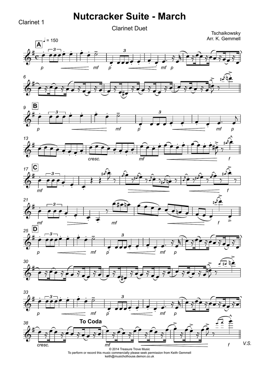 Nutcracker Suite - March: Clarinet Duet Clarinet Duet scores gallery preview page 4