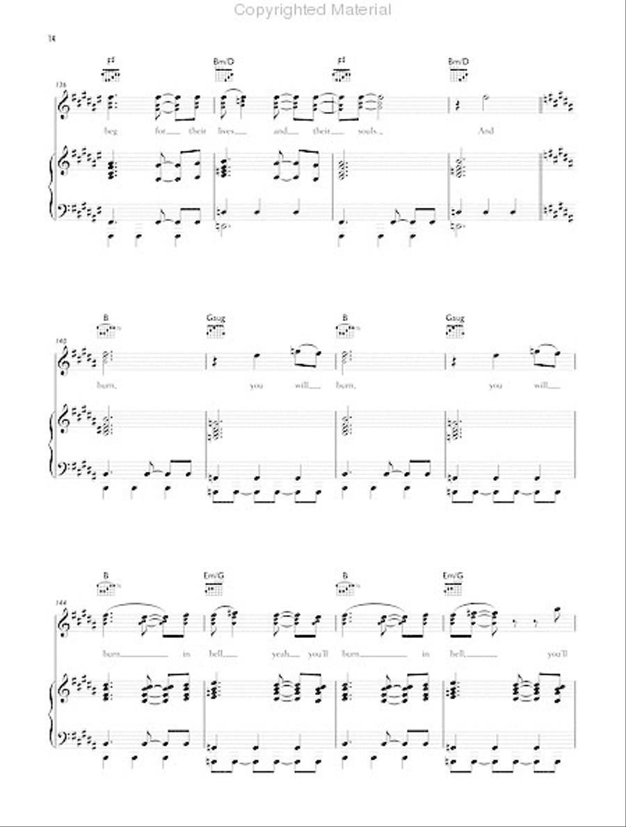 Muse - Black Holes and Revelations Piano, Vocal, Guitar scores gallery preview page 11