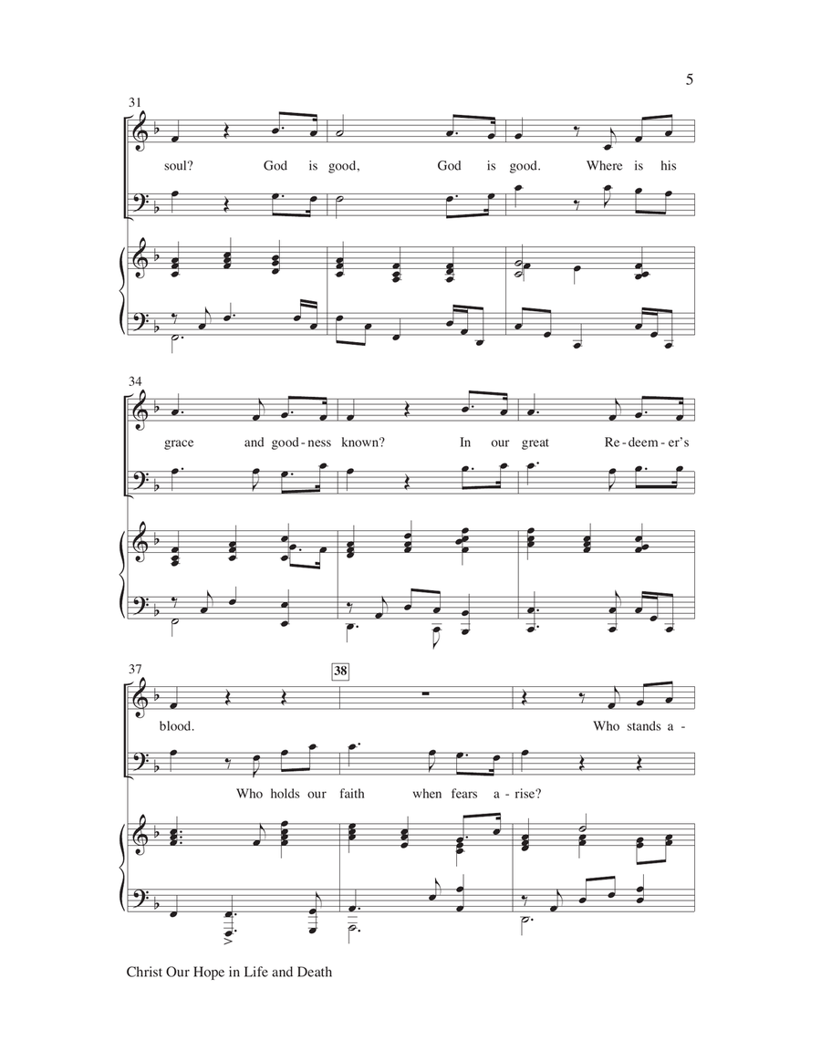 Christ Our Hope in Life and Death 4-Part scores gallery preview page 5