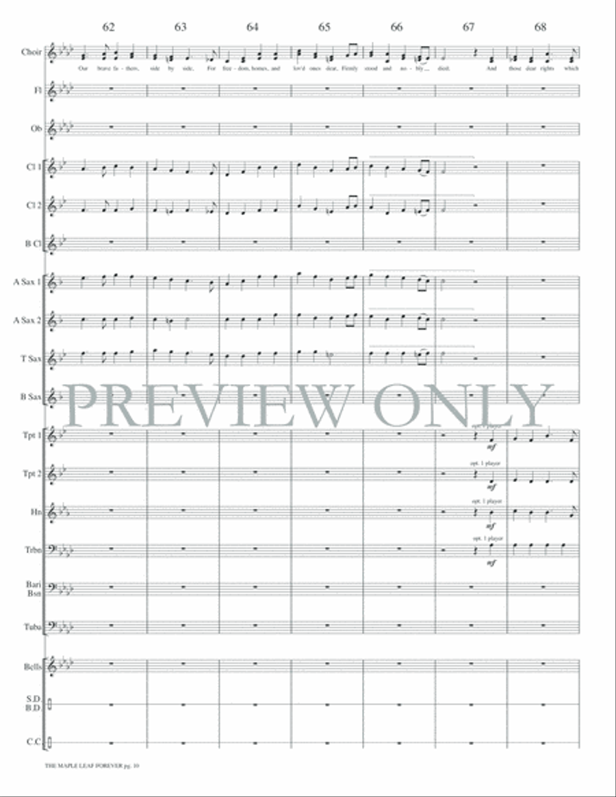 The Maple Leaf Forever Concert Band scores gallery preview page 13