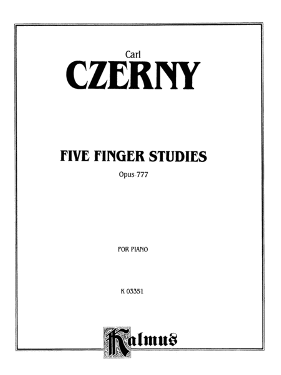 Book cover for Czerny: Five Finger Studies, Op. 777