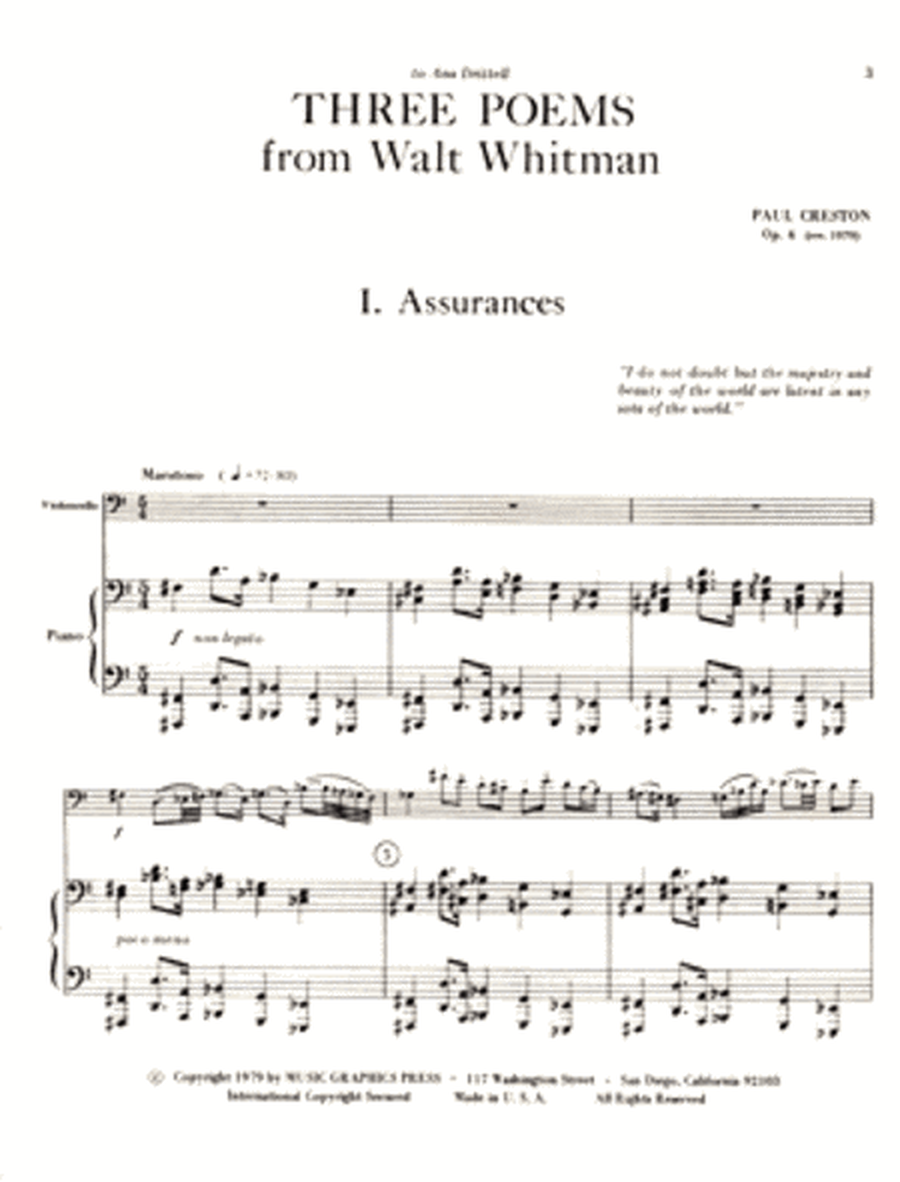 3 Poems from Walt Whitman, Op. 4