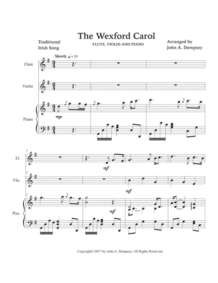 The Wexford Carol (Trio for Flute, Violin and Piano) image number null