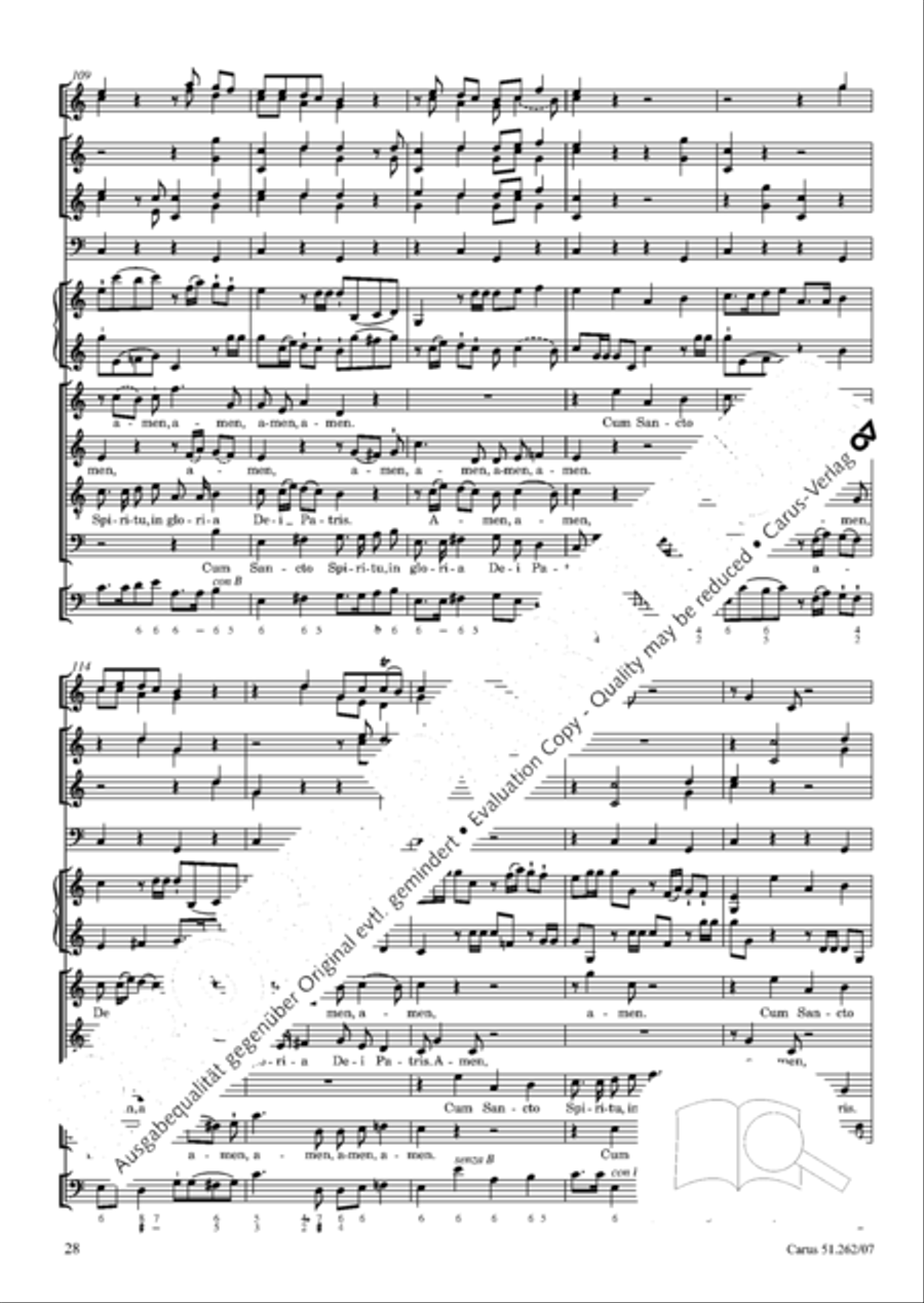 Missa longa in C major (Missa longa in C) 4-Part scores gallery preview page 29