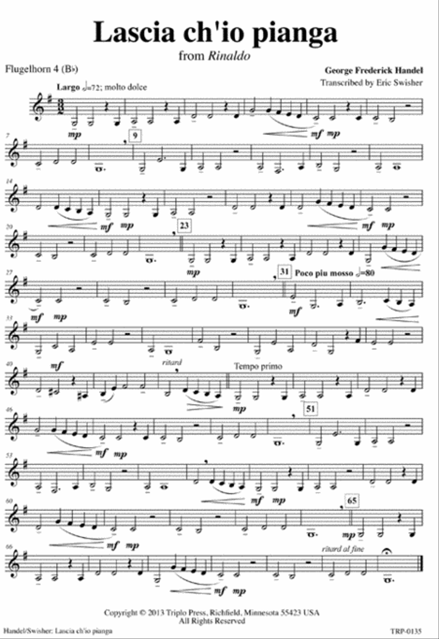 Lascia Ch'io Pianga Small Ensemble scores gallery preview page 4