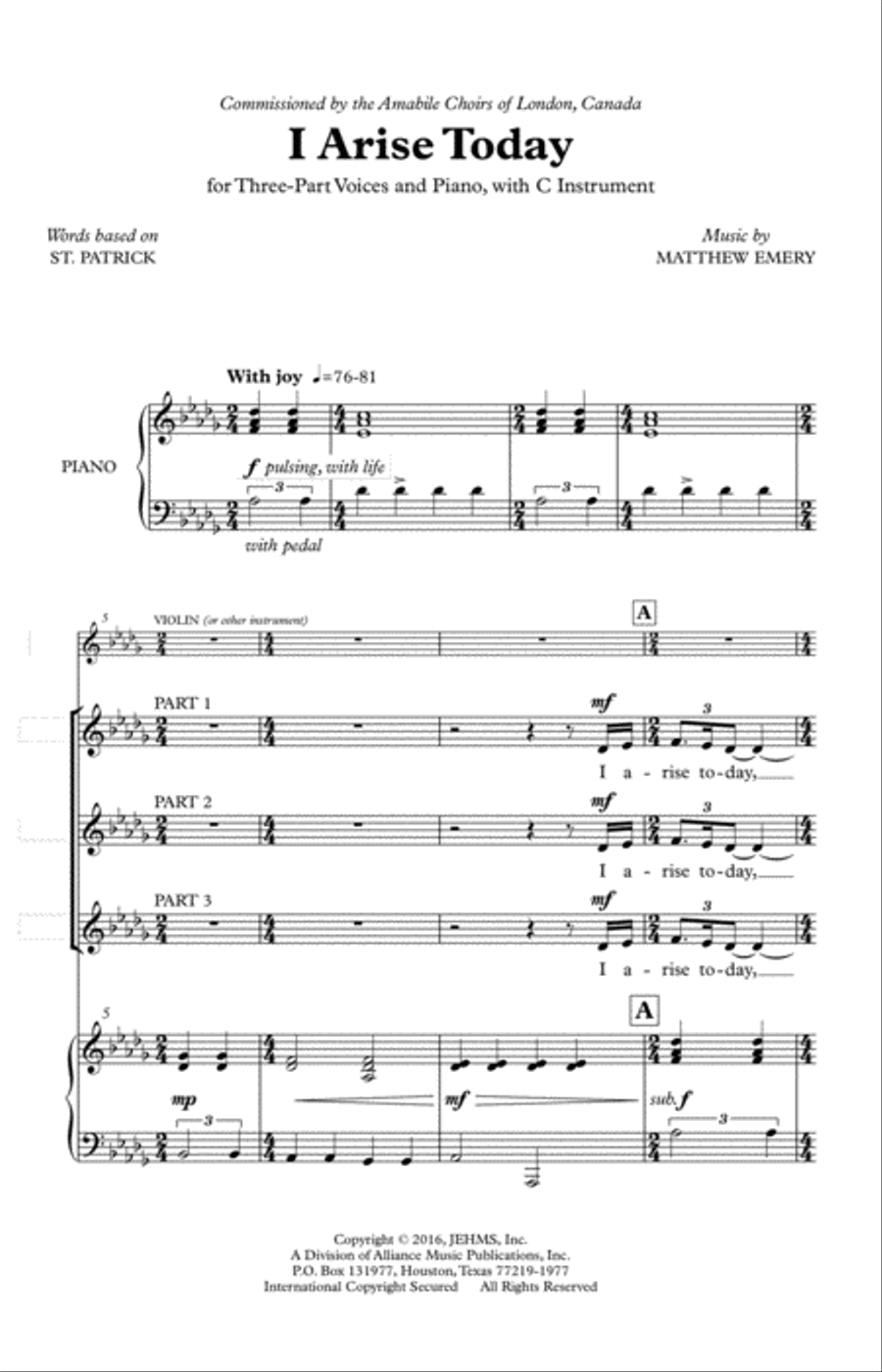 I Arise Today 3-Part scores gallery preview page 2