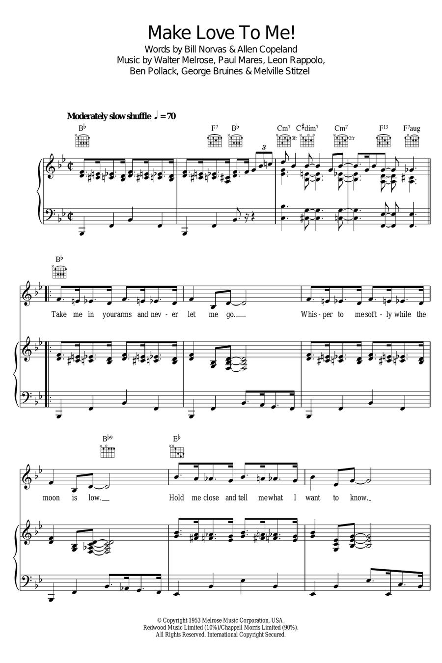 Make Love To Me Piano, Vocal scores gallery preview page 1