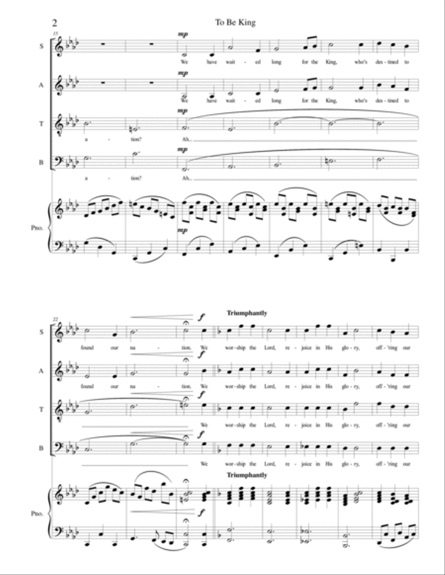 To Be King To Be King 4-Part scores gallery preview page 2