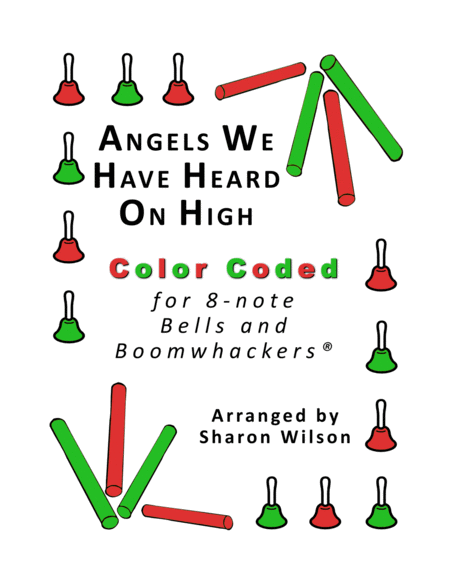 Angels We have Heard on High for 8-note Bells and Boomwhackers (with Color Coded Notes) image number null