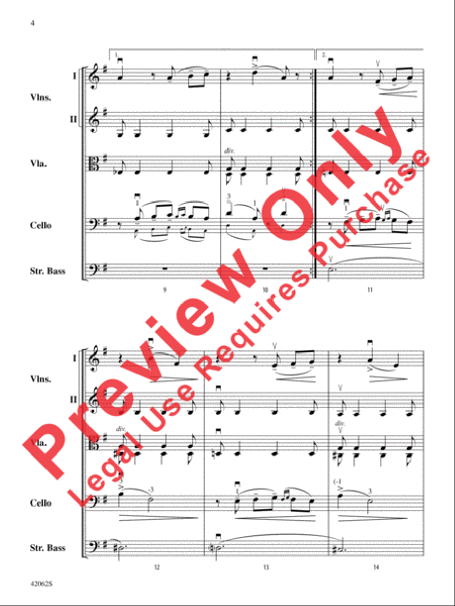 Nocturne (from String Quartet No. 2) String Quartet scores gallery preview page 5