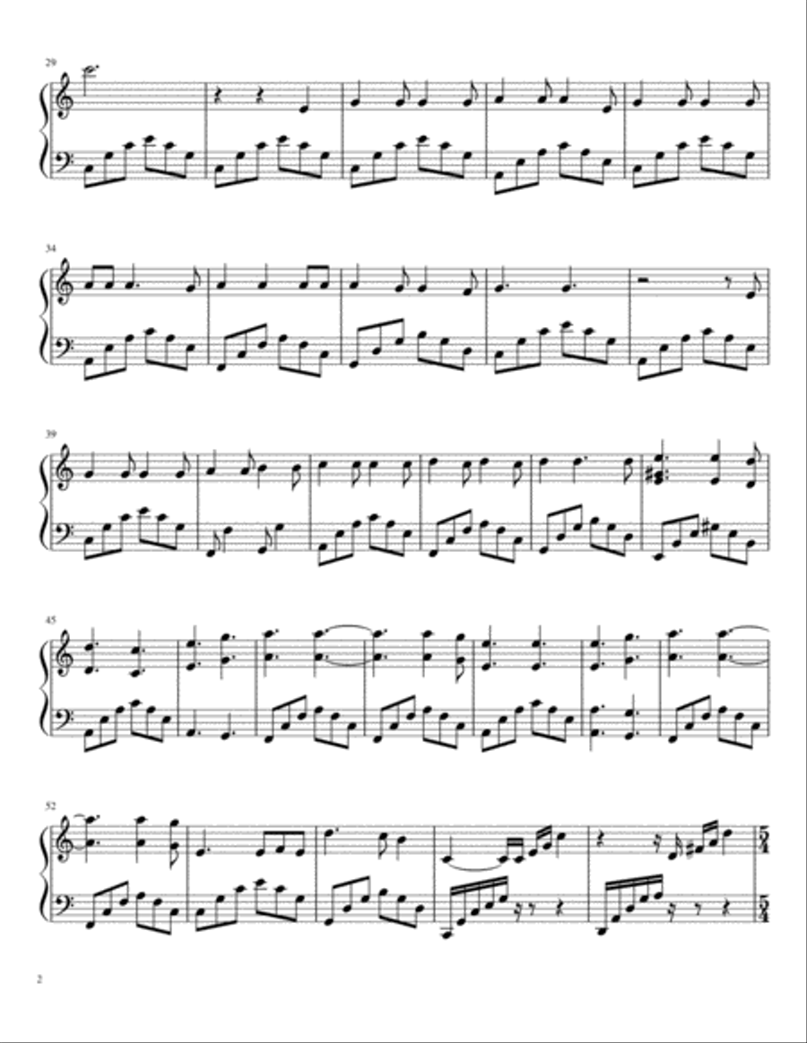 Hallelujah Piano Solo scores gallery preview page 2