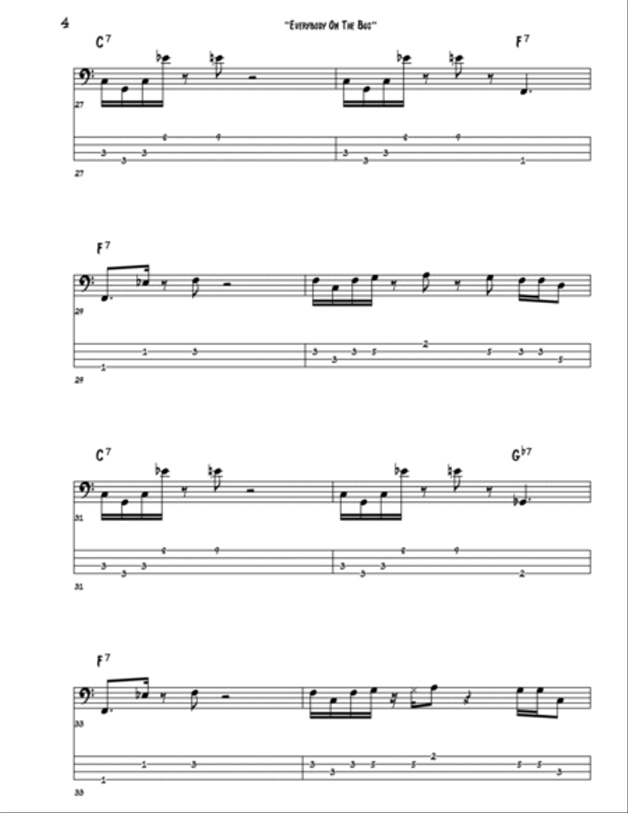 Everybody On The Bus Bass Guitar scores gallery preview page 4