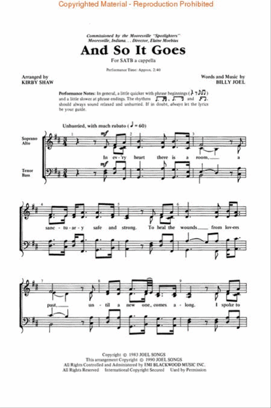 And So It Goes 4-Part scores gallery preview page 2
