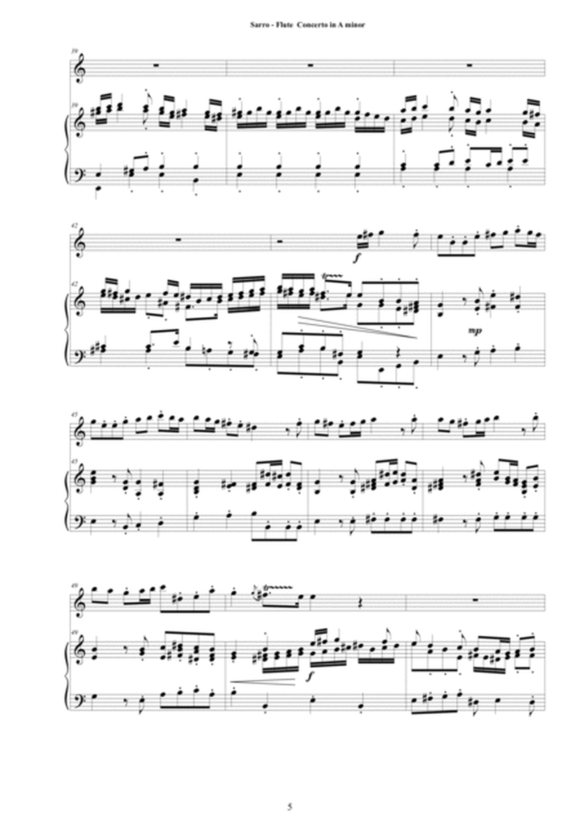 Sarro D - Flute Concerto in A minor for Flute and Cembalo (or Piano) - Score and Part image number null