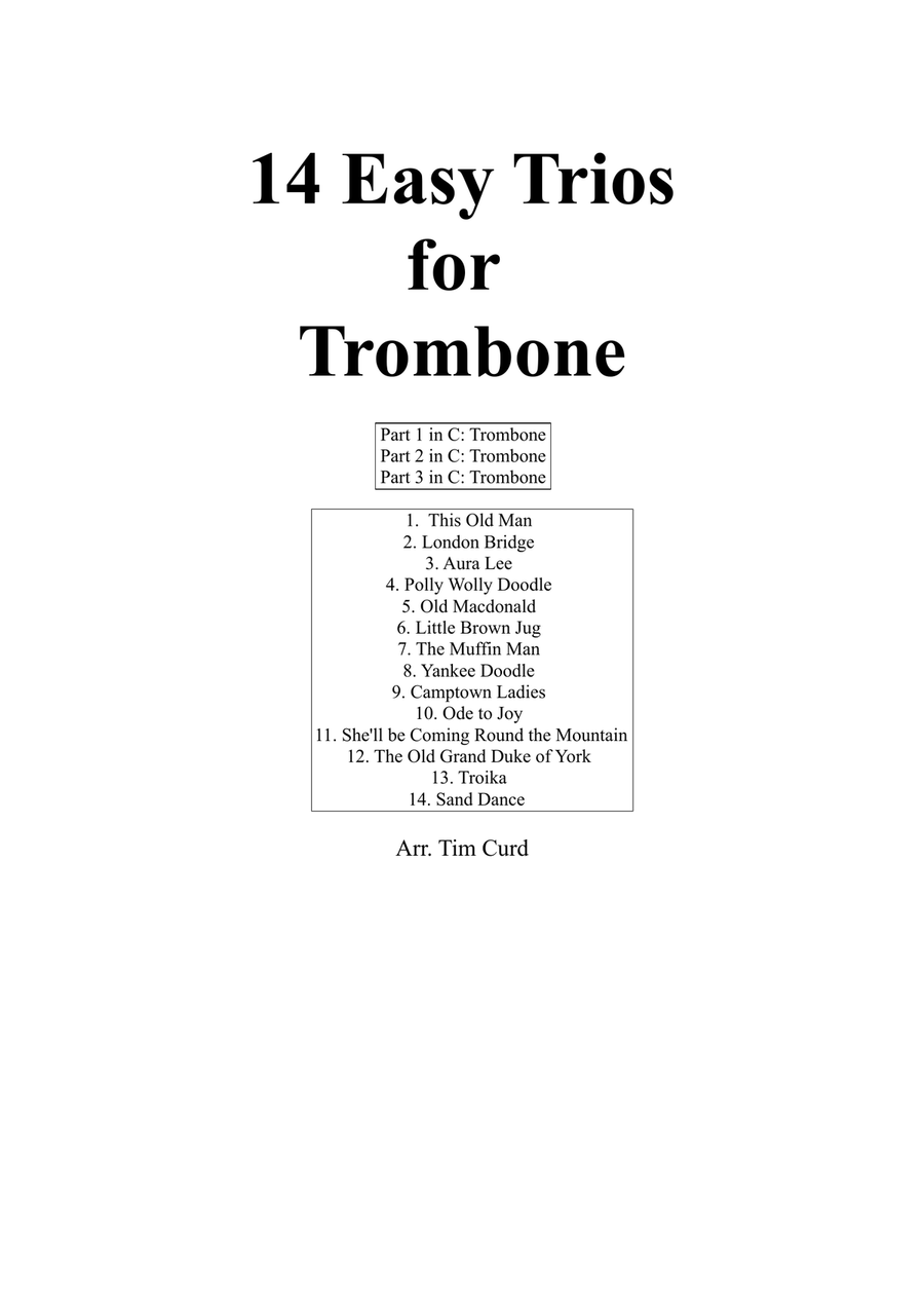 14 Easy Trios For Trombone Trombone Trio scores gallery preview page 1