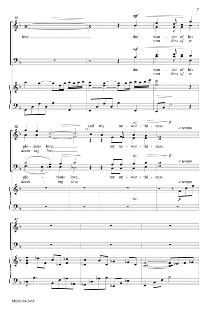 Beneath the Cross of Jesus 4-Part scores gallery preview page 7
