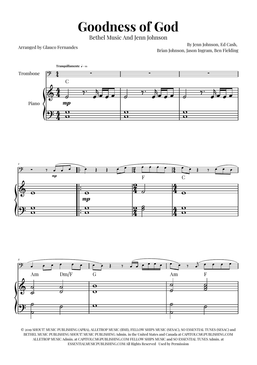 Goodness Of God Piano scores gallery preview page 1