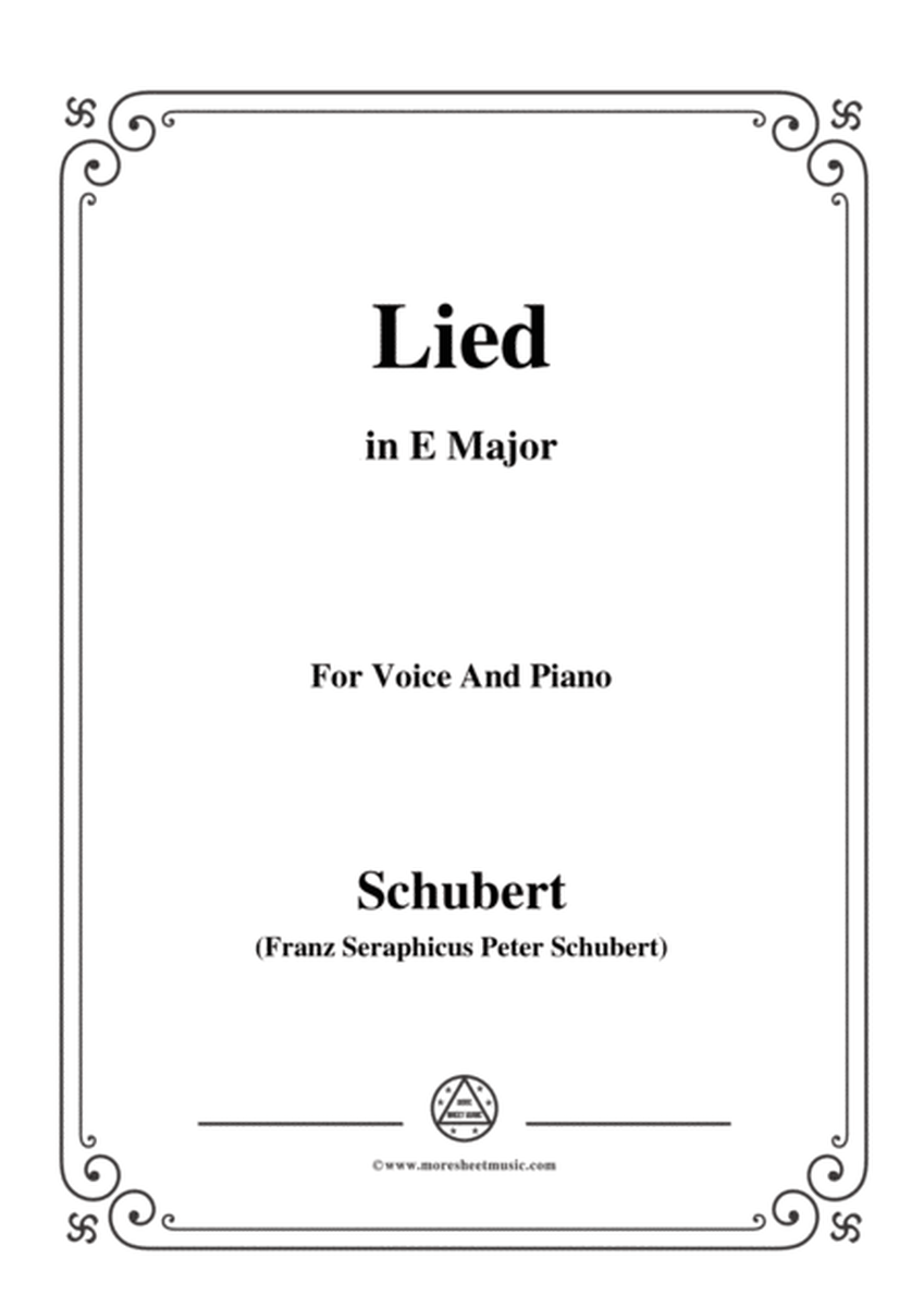Schubert-Lied,in E Major,for Voice&Piano image number null