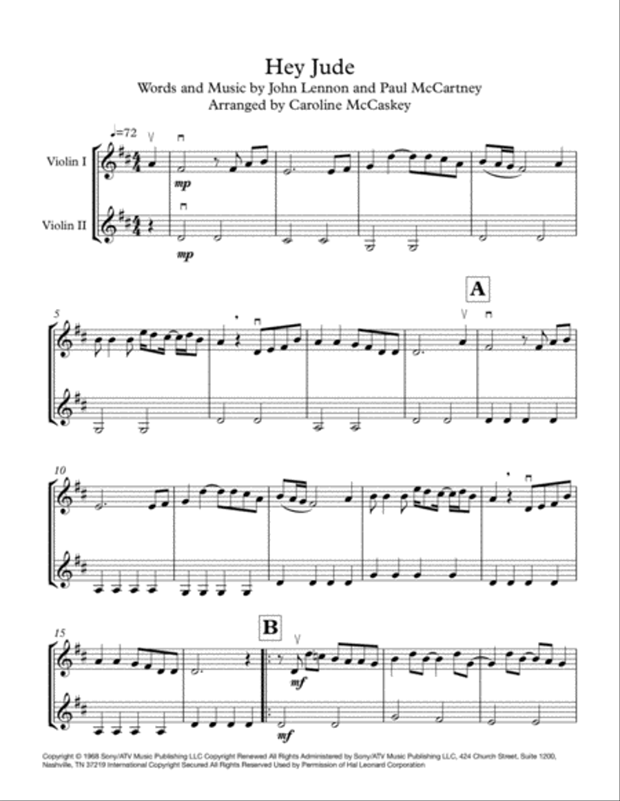 Hey Jude Hey Jude String Duet scores gallery preview page 2